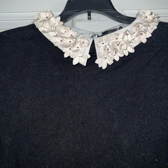Ted Baker black sweater with embellished collar in size 4 (US size 12) - Picture 3 of 9